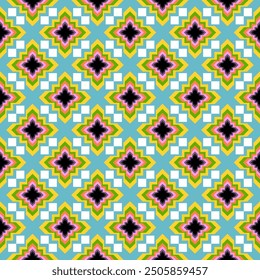 colorful geometric seamless pattern design for tiles, decoration, wallpaper, wrapping paper, fabric, backdrop and etc., abstract background.