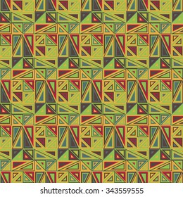 Colorful geometric seamless pattern. The elements have a triangle shape and different color. Useful as design element for texture and artistic compositions.