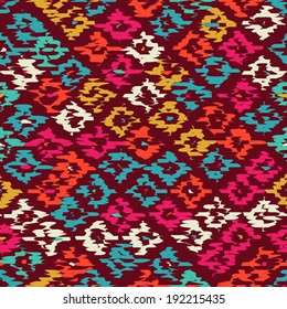 Colorful geometric seamless pattern made Ã?Â¢??Ã?Â¢??in ikat technique. Seamless background can be used for wallpaper, pattern fills, web page background, surface textures.