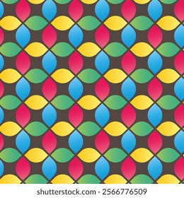 colorful geometric seamless pattern on a black background