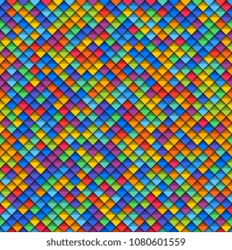 colorful geometric seamless pattern with paper cut realistic elements