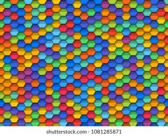 colorful geometric seamless pattern with paper cut realistic elements