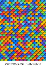 colorful geometric seamless pattern with paper cut realistic round elements