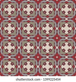 Colorful geometric seamless pattern in red. Home  decor, interior design.