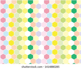 colorful geometric seamless pattern showcasing hexagons. it can be used for wrapping papers, kid's bedspreads, wallpapers, textile prints, diary covers, stickers for plastic ware, backgrounds etc.
