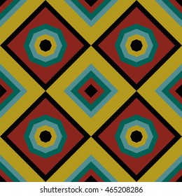 colorful geometric seamless pattern with squares and octagons