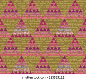 Colorful geometric seamless pattern with triangle. Vector illustration