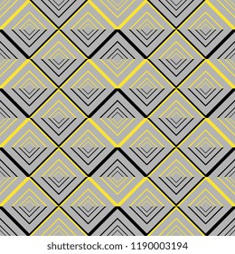 Colorful geometric seamless pattern vector illustration with trendy multicolor for fashion print and wrapping textile. Triangle abstract background.