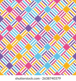 Colorful Geometric Seamless Pattern. Vector repeating background