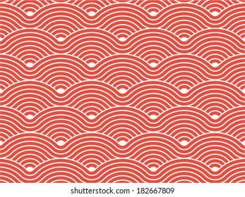 Colorful geometric seamless repetitive vector curvy waves pattern texture background vector graphic illustration