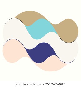 A colorful geometric seamless repetitive vector of curvy waves features flowing, wavy lines in vibrant hues, creating a continuous, looping pattern. The dynamic design offers a playful, 