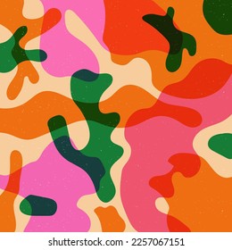 Fondo de forma geométrica colorido en el estilo de textura de impresión de la gráfica de riso a la moda.