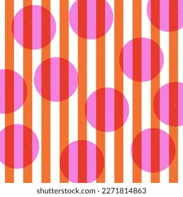 Colorful geometric shape background in trendy riso graph print texture style. Vector Modern background for design and card, covers, package, wrapping paper.