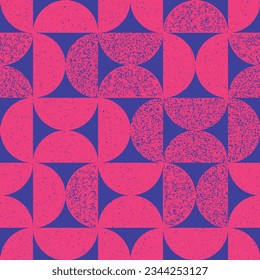 Colorful geometric shape background in trendy Riso graph print texture style. Perfect for design and card, covers, package, wrapping paper. 
