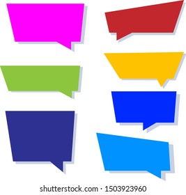 colorful geometric shape banners with shadow