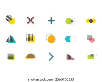 Colorful Geometric Shape Element Set