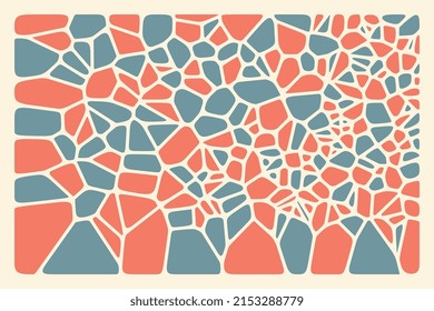 Ilustración vectorial de forma geométrica y colorida. El diagrama de Voronoi bloquea el diseño de fondo abstracto
