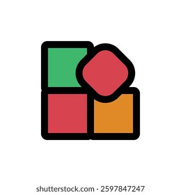 Colorful Geometric Shape Illustration Vector
