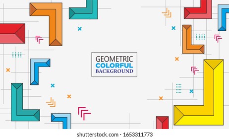 forma geométrica de color aislado fondo blanco. ilustración vectorial
