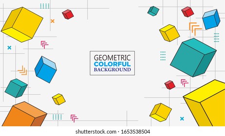 bunter geometrischer Form, einzeln auf weißem Hintergrund. Vektorillustration
