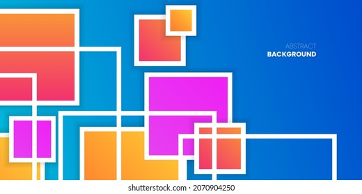 Colorful Geometric Shape And Line Abstract Background Design