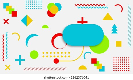Colorful geometric shape of modern elements cover template design for ad, poster, artwork and website background. Vector illustration.