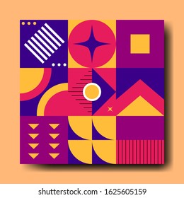 Colorful geometric shape mosaic background
