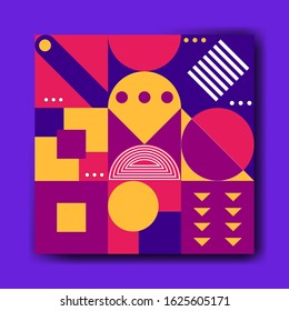 Colorful geometric shape mosaic background