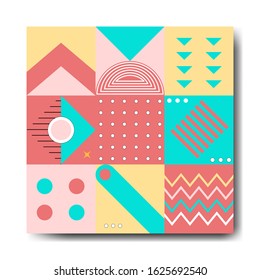Colorful geometric shape mosaic background