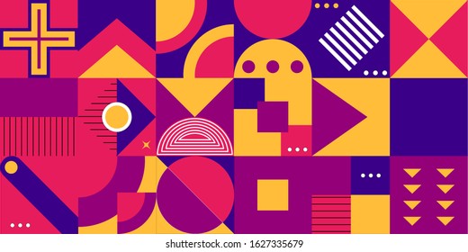 Colorful geometric shape mosaic background 