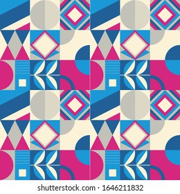 fondo de mosaico de formas geométricas coloridas, Patrón vectorial sin focos. Textura vectorial