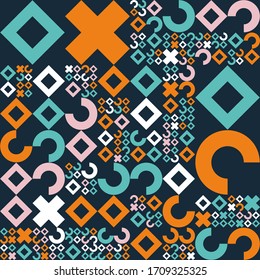 Fondo de mosaico con formas geométricas y coloridas. Aplicable a Títulos, Carteles, Carteles, Volantes y Diseño de Banner. Eps10
