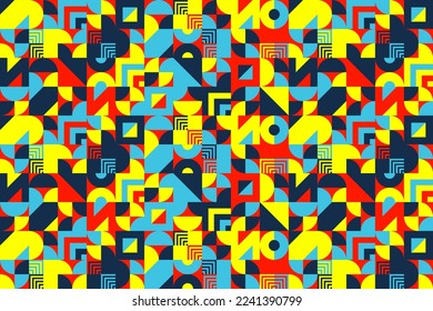 Colorful geometric shape mosaic pattern background