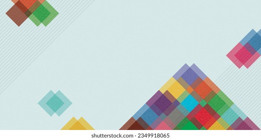 Farbige geometrische Form überschneidet sich transparent mit riso-gedruckter Effekt Vektorgrafik auf hellblauem Hintergrund haben Leerraum.