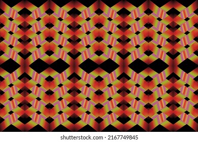 Colorful geometric shape from a pattern in Ikat design