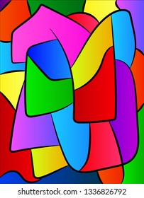 Colorful geometric shape vector cubic design.