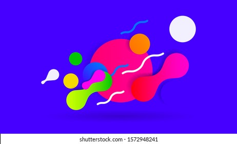 Colorful geometric shape wave elements abstract vector background