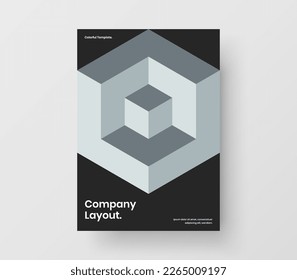 Colorful geometric shapes catalog cover template. Unique brochure design vector illustration.