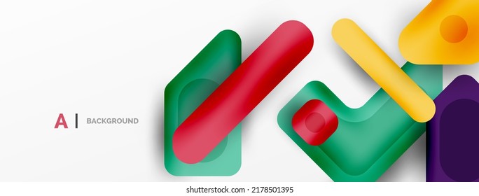 Colorful geometric shapes lines, squares and triangles. Abstract background for wallpaper, banner or landing page