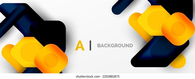 Colorful geometric shapes lines, squares and triangles. Abstract background for wallpaper, banner or landing page