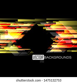 Colorful geometric shapes on a black scene vector graphics wallpaper backgrounds