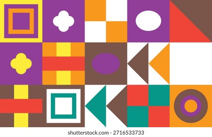 Conjunto de Elementos de diseño de patrón de Formas geométricas coloridas