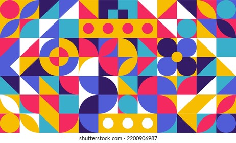 Colorful Geometric Shapes Pattern Image Background