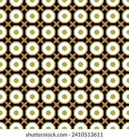 Colorful geometric shapes in repetitive pattern with negative space.
