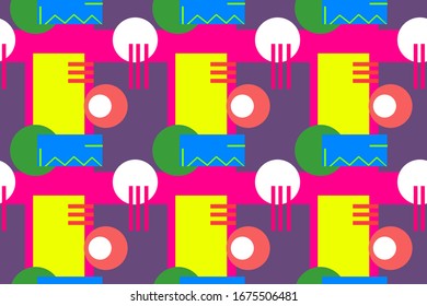 Colorful geometric shapes seamless pattern. vector illustartion. 