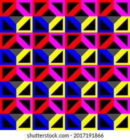 Formas geométricas coloridas. Fondo del patrón sin inconvenientes. Diseño de patrones creativos multicolor. Vector Eps 10.