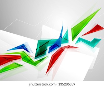 Colorful geometric shapes. Technology background. Vector