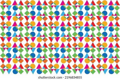 Modalidades geométricas coloridas de azulejos en un fondo blanco y brillante. Adecuado para plantilla de diseño, elemento de diseño, fondo de pantalla, cabina de fotos y cubierta.