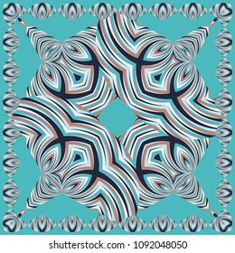 Colorful geometric shawl, scarf pattern. Vector abstract creative background for textile, surface, print design.