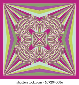 Colorful geometric shawl, scarf pattern. Vector abstract creative background for textile, surface, print design.